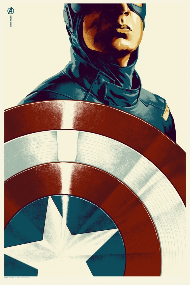 Captain America Mondo Four More of The Avengers Posters by Mondo have been Announced