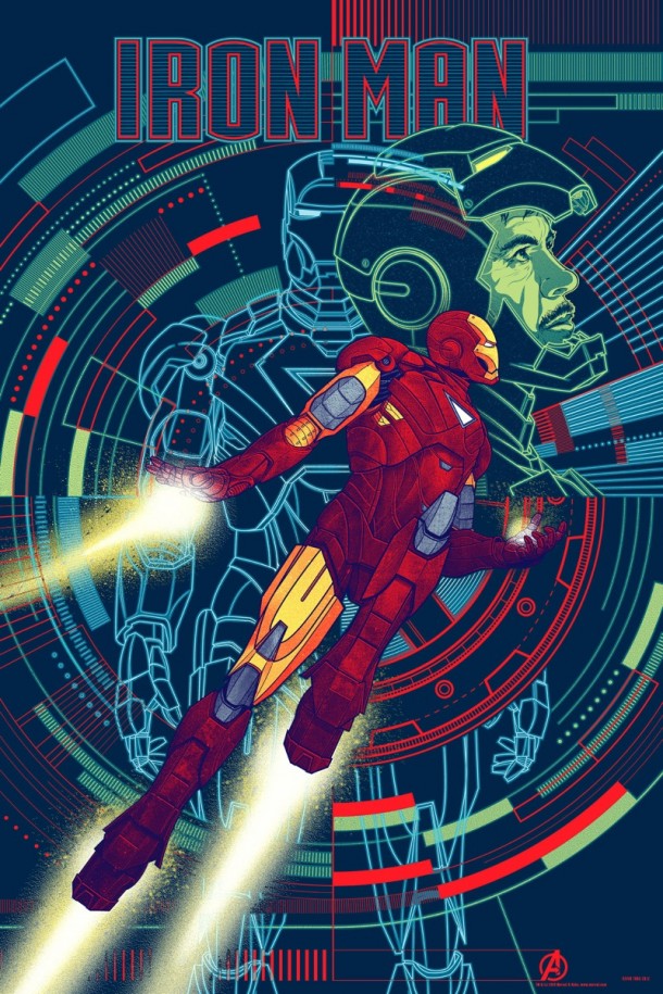 Iron Man Mondo 610x915 Four More of The Avengers Posters by Mondo have been Announced